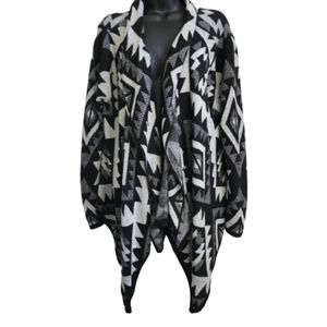 A Knitch Above Acrylic Loose Knit Sweater Open Front Assymetrical size large